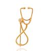 Gilded Silver Stethoscope Brooch Hippocrates, image 