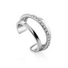 Silver Crystal Double Ear Cuff The Liquid, image 