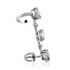 Chic Silver Crystal Ear Climber Cuff, image 