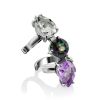 Chic Silver Quartz Amethyst Ear Cuff, image 