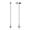 Extra Long Silver Chain Earrings, image 