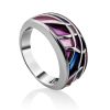 Lustrous Silver Enamel Ring The Gothic, Ring Size: 8 / 18, image 