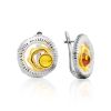 Luminous Silver Amber Earrings, image 