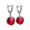 Stunning Silver Amber Dangle Earrings The Sangria, image 