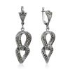 Chic Silver Marcasite Dangle Earrings The Lace, image 