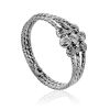 Fashionable Silver Beaded Ring The Sparkling, Ring Size: 8.5 / 18.5, image 