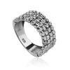 Shimmering Silver Beaded Ring The Sparkling, Ring Size: 6 / 16.5, image 