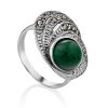 Chic Silver Reconstituted Malachite Ring The Lace, Ring Size: 6.5 / 17, image 