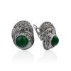 Ultra Feminine Silver Reconstituted Malachite Earrings The Lace, image 