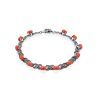 Chic Silver Reconstituted Coral Bracelet With Marcasites The Lace, image 