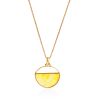 Boho Style Gilded Silver Amber Pendant Necklace The Palazzo, image 
