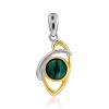 Bicolor Silver Malachite Pendant, image 