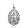 Ornate Silver Crystal Egg Pendant The Romanov, image 