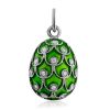 Dazzling Silver Enamel Egg Pendant With Crystals The Romanov, image 