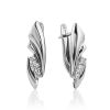 Chic Silver Crystal Earrings, image 