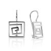 Labyrinth Design Silver Earrings, image 