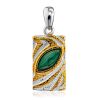 Textured Gilded Silver Malachite Pendant, image 