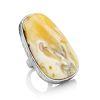 Boho Chic Style Milky Amber Cocktail Ring The Bella Terra, Ring Size: Adjustable, image 