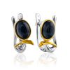 Elegant Gilded Silver Rhodusite Earrings, image 