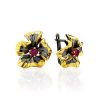 Chic Floral Design Gilded Silver Earrings, image 