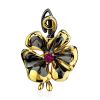 Chic Floral Design Gilded Silver Pendant, image 