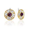 Gorgeous Gilded Silver Charoite Earrings, image 