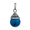 Bright Silver Reconstituted Turquoise Pendant, image 