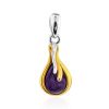 Glossy Gilded Silver Charoite Pendant, image 