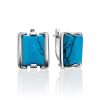 Geometric Silver Reconstituted Silver Earrings, image 