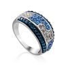Shimmering Silver Crystal Ring The Eclat, Ring Size: 8 / 18, image 