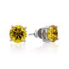 Bright Yellow Crystal Stud Earrings, image 