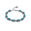 Silver Reconstituted Turquoise Bracelet With Shimmering Marcasites The Lace, image 