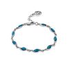 Refined Silver Reconstituted Turquoise Link Bracelet, image 