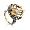 Pomegranate Motif Bicolor Silver Pearl Ring, Ring Size: 8 / 18, image 