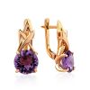 Luminous Gilded Silver Amethyst Earrings, image 