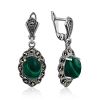 Flawless Silver Reconstituted Malachite Dangle Earrings The Lace, image 