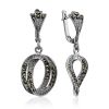 Elegant Silver Marcasite Dangle Earrings The Lace, image 
