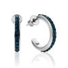 Trendy Silver Crystal Half Hoop Earrings The Eclat, image 