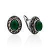 Classy Silver Reconstituted Malachite Earrings The Lace, image 