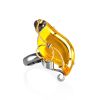 Handcrafted Amber Ring In Gold-Plated Silver The Rialto, Ring Size: Adjustable, image 