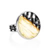 Adjustable Honey Amber Ring In Sterling Silver The Lava, Ring Size: Adjustable, image 