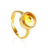 Amber Gold Plated Ring With Inclusions The Clio, Ring Size: Adjustable, image 