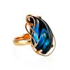 Synthetic Topaz Cocktail Ring In Gold-Plated Silver The Serenade, Ring Size: Adjustable, image 