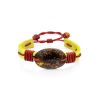 Yellow Leather Tie Bracelet With Green Amber The Copacabana, image 