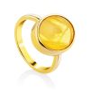 Luminous Gilded Silver Lemon Amber Ring The Palazzo, Ring Size: 6 / 16.5, image 