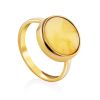 Chic Gilded Silver Honey Amber Ring The Palazzo Collection, Ring Size: 7 / 17.5, image 