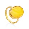 Trendy Gilded Silver Amber Ring The Palazzo, Ring Size: 8 / 18, image 