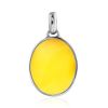 Silver Amber Flat Oval Pendant The Palazzo, image 