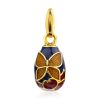 Butterfly Motif Gilded Silver Enamel Egg Pendant The Romanov, image 