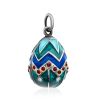 Bright Silver Enamel Egg Shaped Pendant The Romanov, image 